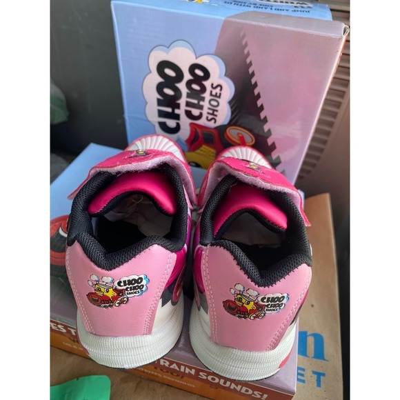 Choo Choo Shoes Pink Train Light Up Sound Toddler Sz 11 Sneakers - Picture 5 of 9